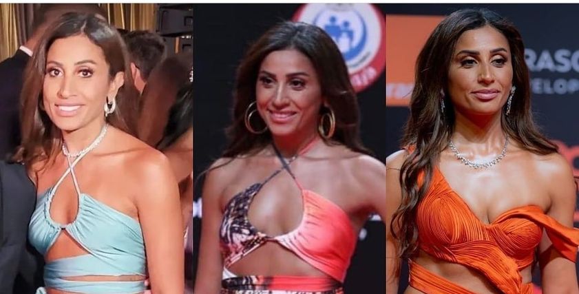 تكرار إطلالة الفنانة دينا الشربيني