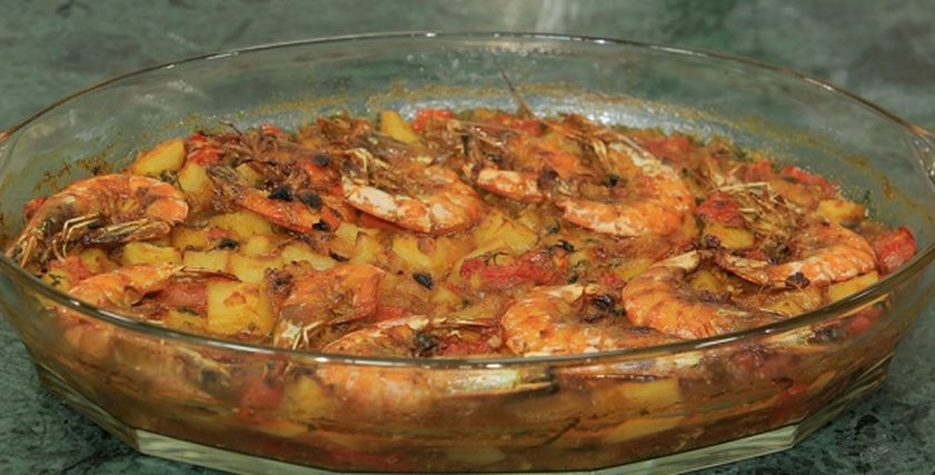 طاجن جمبري بالبطارخ