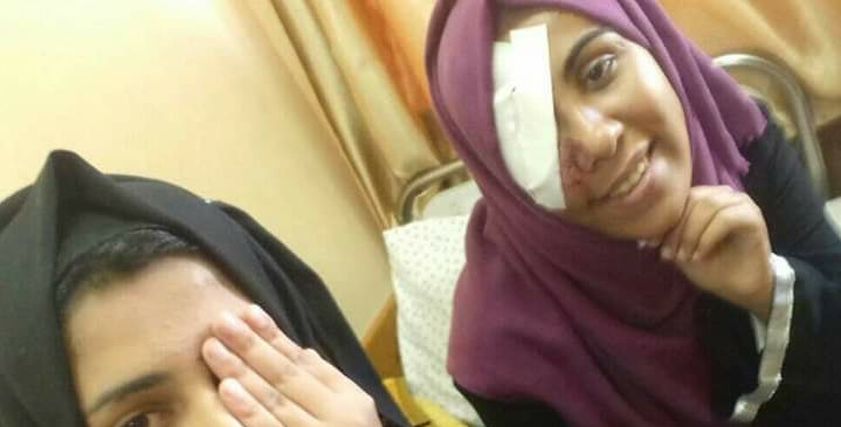 الفلسطينية الجريحة مي سليمان وصديقتها