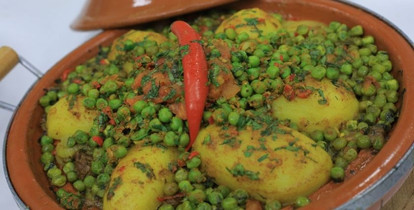 طاجن البسلة والبطاطس