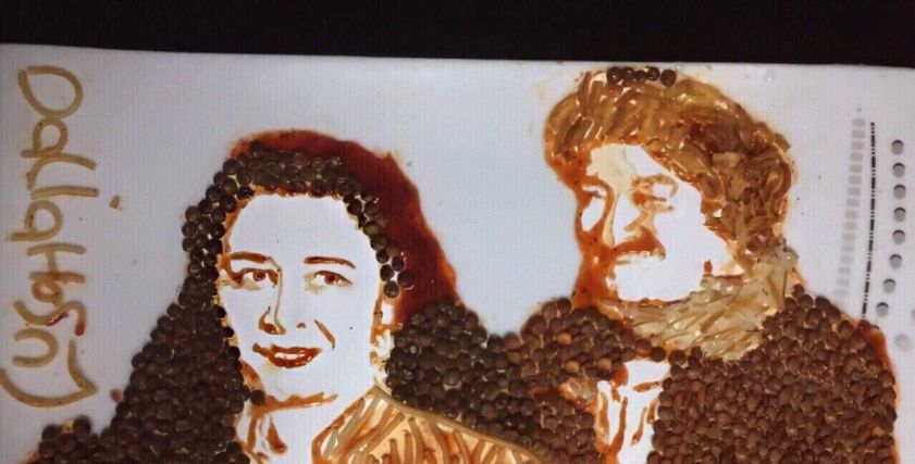 داليا حسني تستخدم الطعام في الرسم