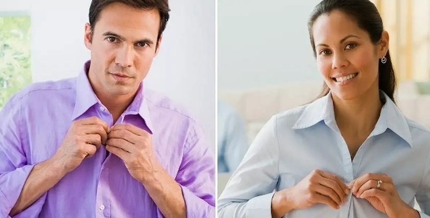 الاختلاف بين أزرار القمصان النسائية والرجالية