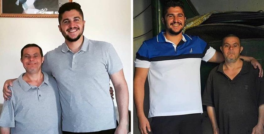 الشاب السوري صادر ووالده من أصحاب متلازمة داون
