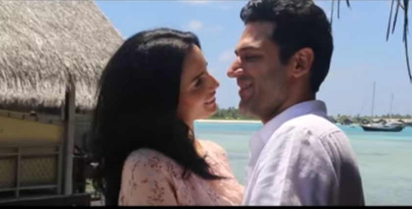 الممثل التركي مراد يلدريم وزوجته ملكة جمال المغرب إيمان الباني