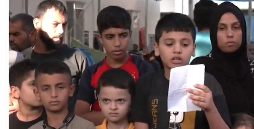 مؤتمر صحفي لأطفال غزة