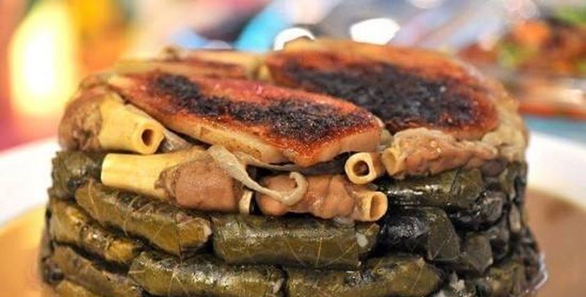 طاجن ورق العنب بالكوارع