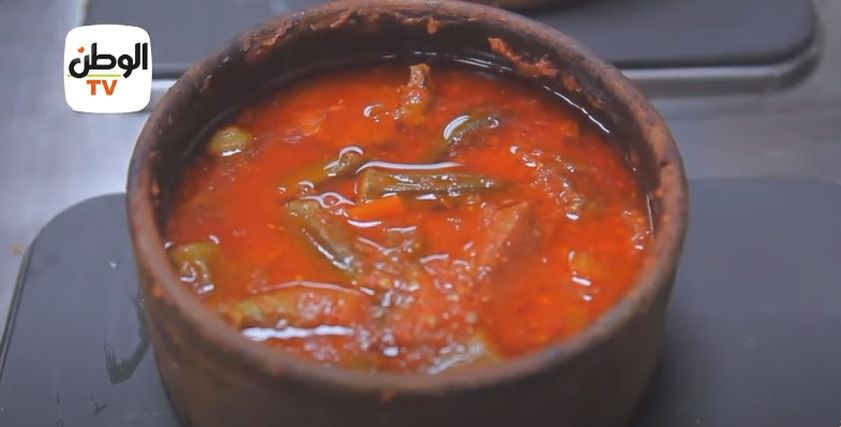 طاجن البامية باللحمة