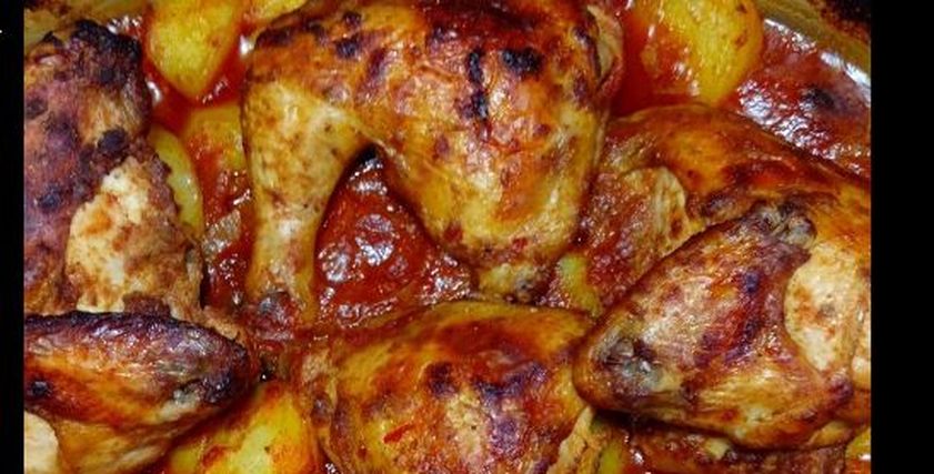 صينية بطاطس بالفراخ واللحمة