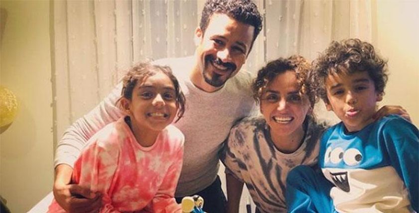 علا رشدي ومحمد داود وأطفالهما
