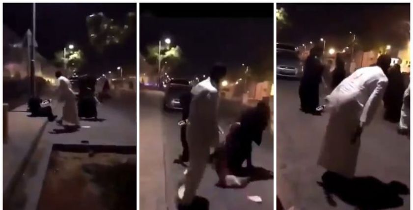 رجل يعتدي على بنت في فيديو متداول
