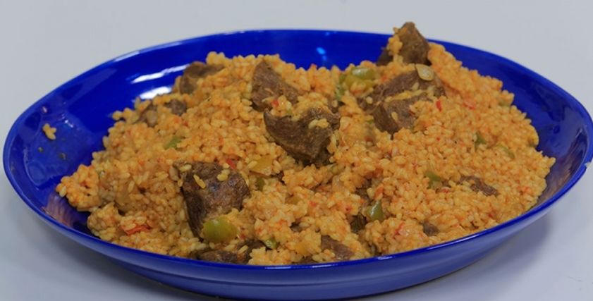 أرز أحمر باللحمة