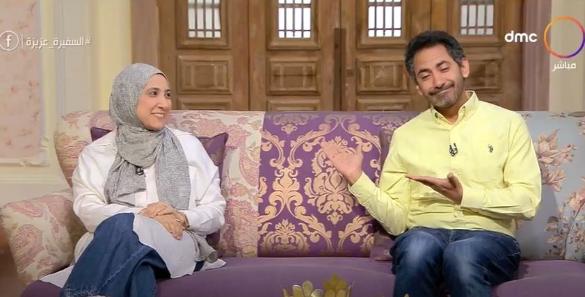 ياسر غلاب وزوجته إيمان مصطفى