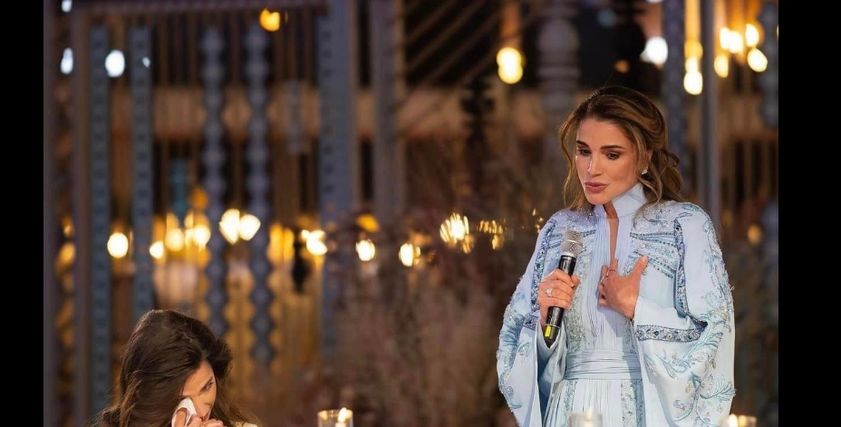 الملكة رانيا ورجوة آل سيف في ليلة حناء ولي العهد الأردني
