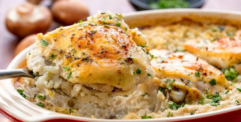 طاجن دجاج مع الأرز