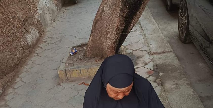 أم محمد أثناء عملها