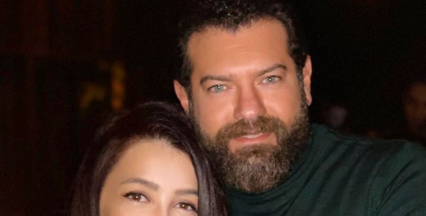 الفنانة كندة علوش مع زوجها عمرو يوسف