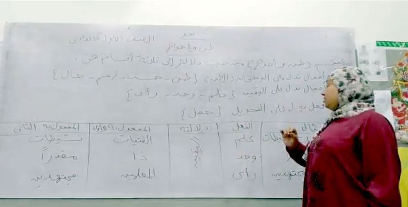 «شيرين» أثناء درس إلكتروني
