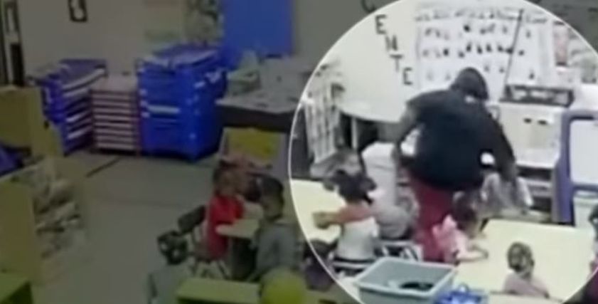 مقطع فيديو لمعلمة تعامل طفلة بوحشية