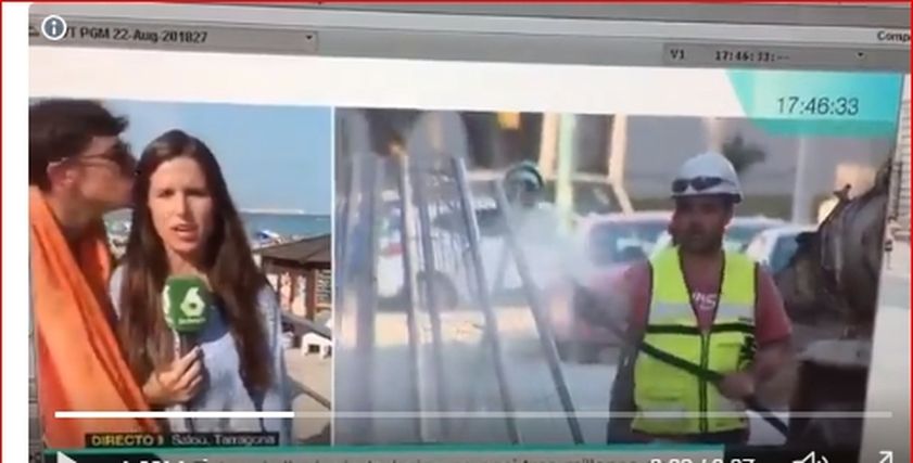 مذيعة إسبانية تتعرض للتحرش علي الهواء مباشرة