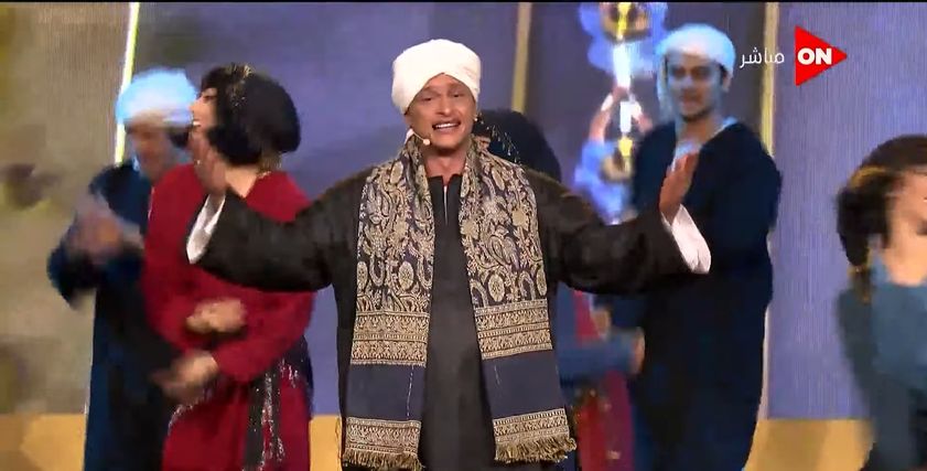 الزي الصعيدي في حفل افتتاح طريق الكباش