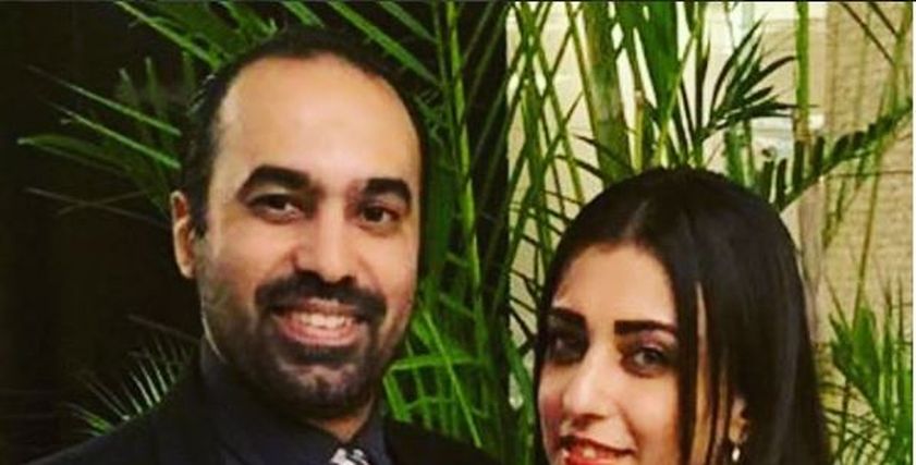 اللاعب جمال حمزة وزوجته رشا بدر