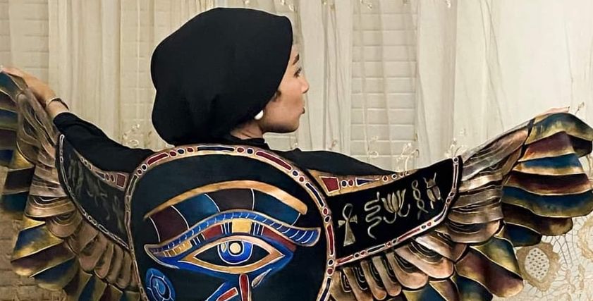 شال بالتطريز الفرعوني
