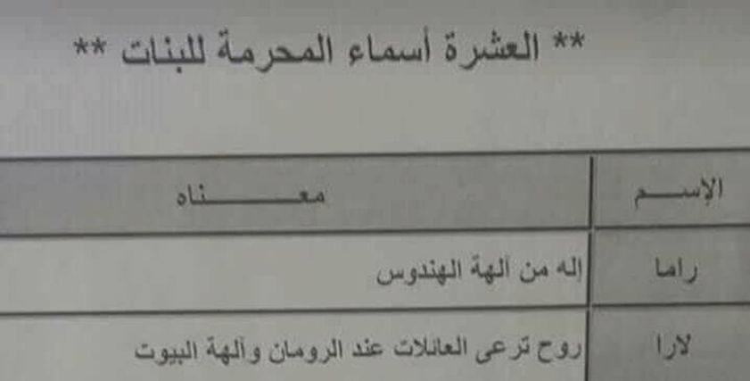 10 أسماء محرمة للبنات