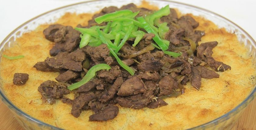 طريقة عمل كنافة بالكبدة