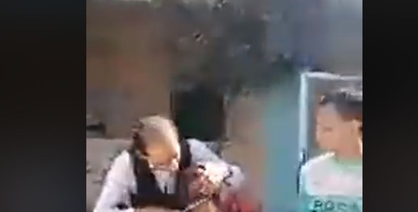 مدرسة تعرض مشهد ذبح تمثيلى