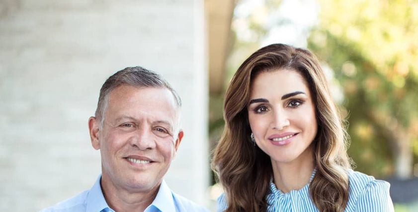 الملكة رانيا وزوجها الملك عبدالله