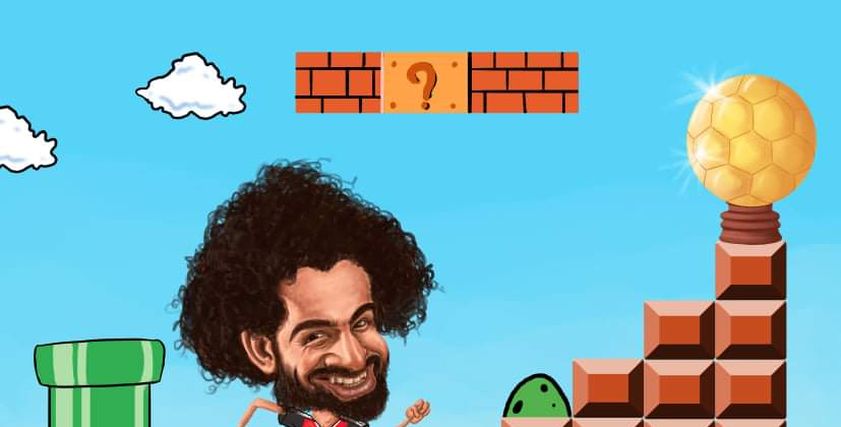 كاركاتير محمد صلاح مع الكرة الذهبية