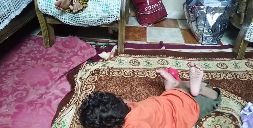 محمد طفل مصاب بضمور في المخ