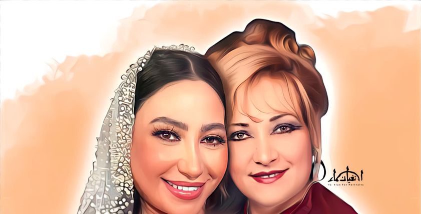 الفنانة بوسي مع والدتها