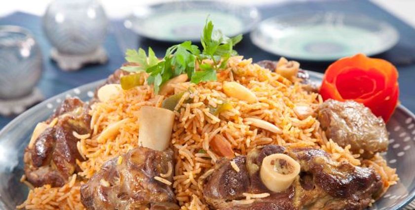 كبسة اللحم بالأرز البسمتي