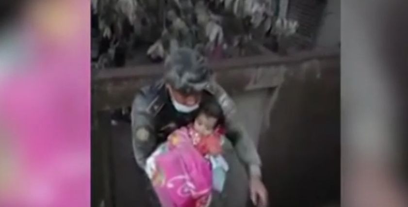 انقاذ رضيعة ظلت عالقة تحت رماد بركان عدة أيام