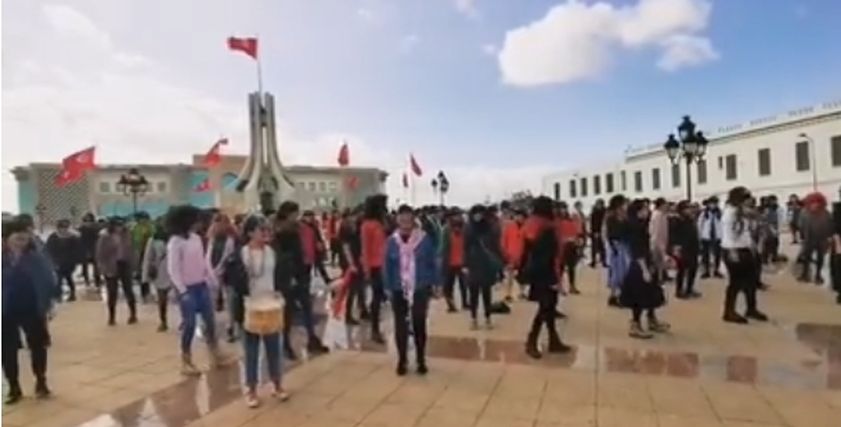 من الوقفة الاحتجاجية للتونسيات
