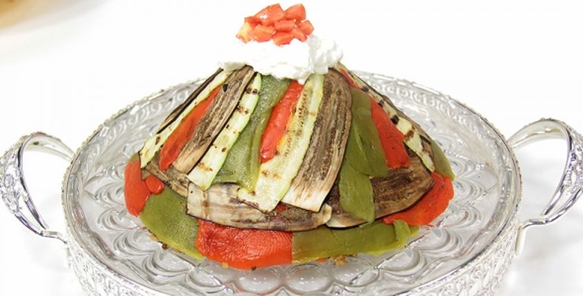 أرز بالباذنجان والكوسة