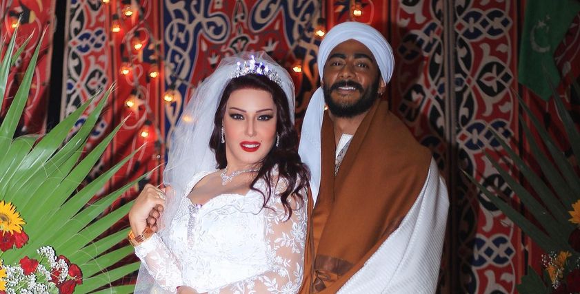 مشهد زفاف محمد رمضان وسمية الخشاب
