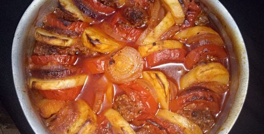 صينية البطاطس على البوتاجاز بدون فرن