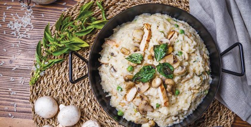 طريقة عمل عمل الريزوتو بالمشروم والدجاج